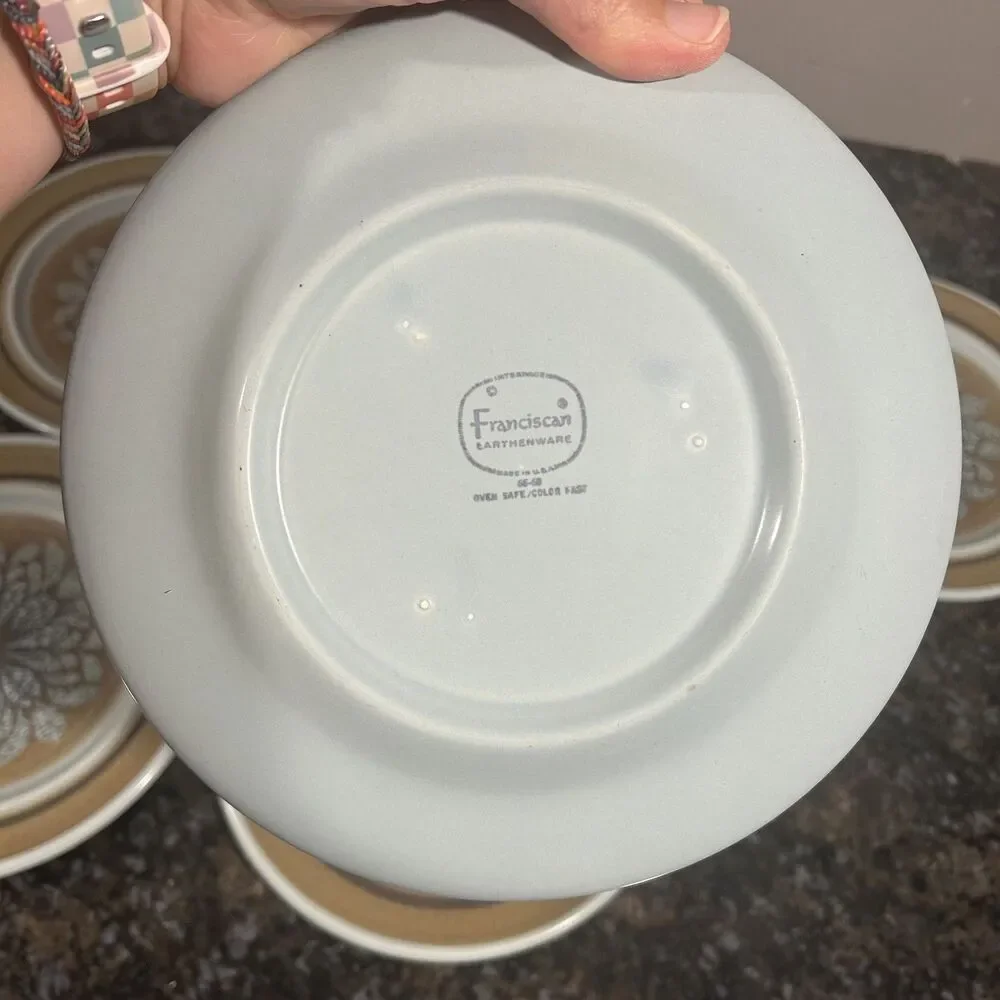 Lot of 7 Vintage Franciscan USA NUT TREE Salad Plates 8 1/2